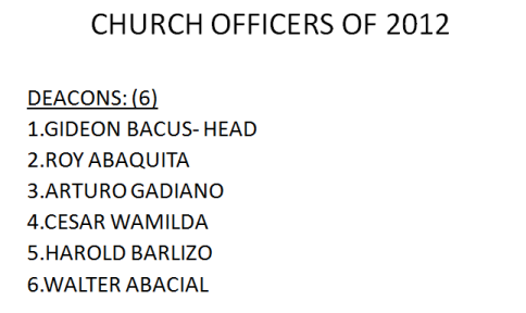 LSDA 2012 Officers-Church Deacons